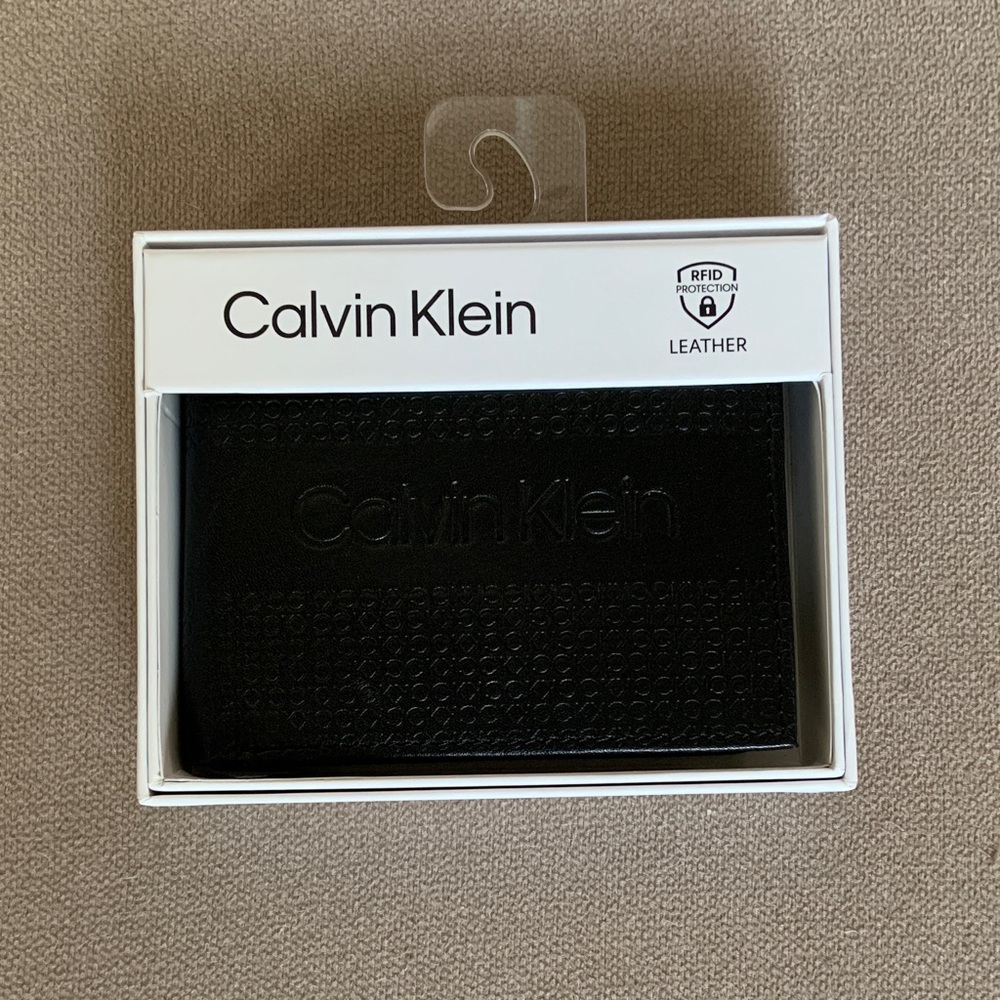 Calvin Klein Black Leather Card Holder
